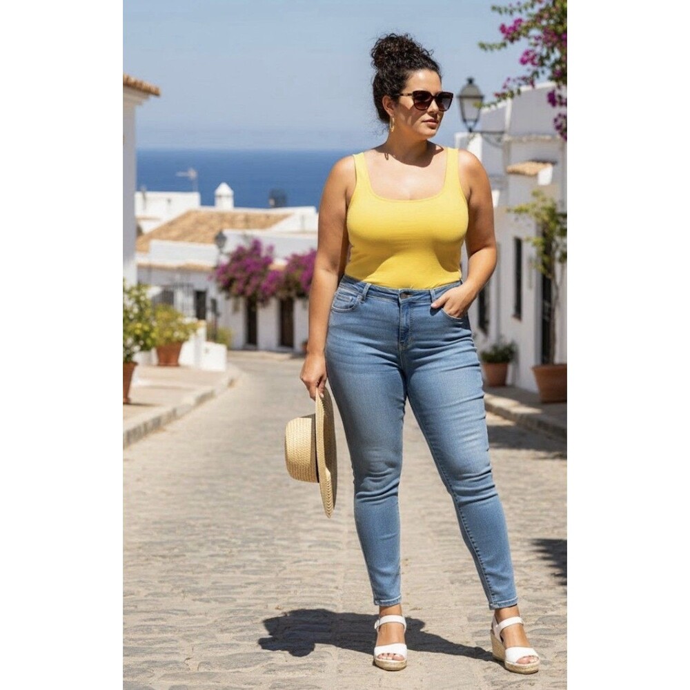 Liverpool Los Angeles Ankle Skinny Light Blue Stretch Jeans with Pockets Women